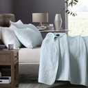 HH Stone-Washed Crinkled Quilt Set (Sage Green, King)