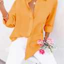 siliteelon Button Down Shirts for Women Dress Shirts Cotton Long Sleeve Collared Blouse Work Business Casual Tops (Yellow, XS)