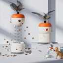 Interactive Cat Toy with Spring Swing, Suction Cup Base, Treat Dispenser, Pet Self Fun Toy, Slow Food DispenserOrange & White