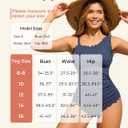 Summer Mae One Shoulder Women's One Piece Swimsuit Ribbed Scalloped Swim Suits Slimming Full Coverage Modest Bathing Suit (14, Blue Black)