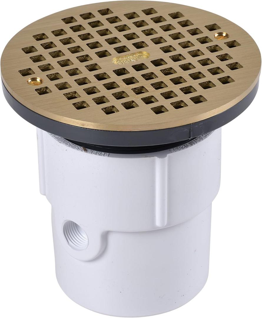 Oatey 3 in. or 4 in. PVC General Purpose Drain with 6 in. BR Grate