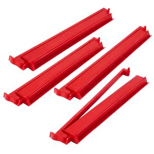 LaRandom 4 Pcs 18.7 Inch Acrylic Mahjong Tile Racks with Pushers for Game Night American Mahjong Racks Tile Set for Mah Jong Lovers and Beginners (Red)