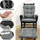 5 PCS Glider Rocker Replacement Cushions with Storage Side Pocket, Luxuriy Chenille Fabric Foam & Microfiber Filling, Thickened & Supportive Rocking Chair Cushion Set, Light Grey