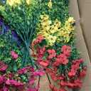 2 Sets Artificial Hanging Flower for Outdoors, Fake Hanging Basket for Outside,2 Hanging Basket with 26 Pcs Faux Silk Flowers for Porch, Balcony and Patio Decor(Mixed)