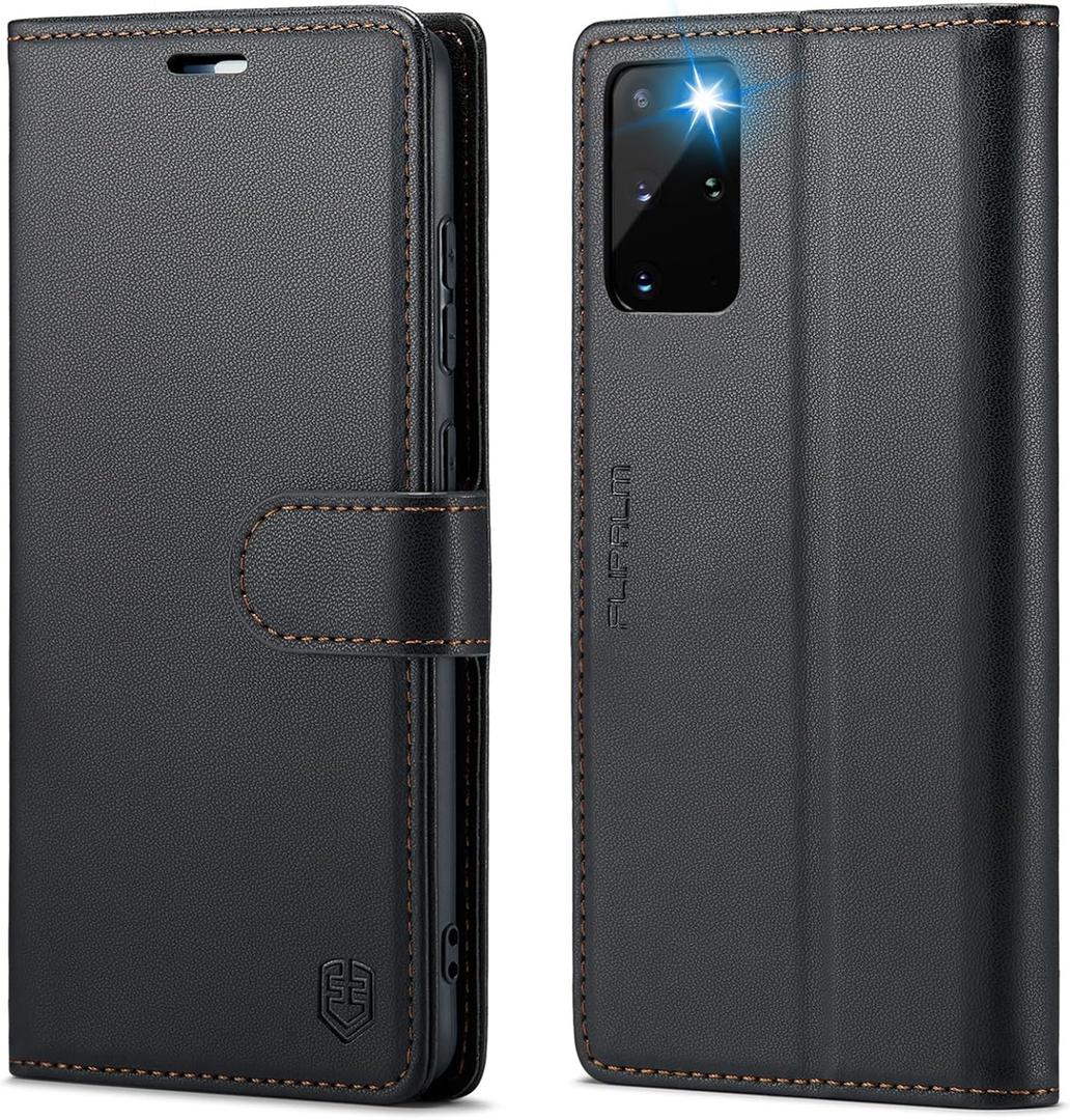 FLIPALM Wallet Case for Samsung Galaxy S20+/S20 Plus 6.7", RFID Blocking Credit Card Holder, PU Leather Folio Flip Kickstand Protective Shockproof Cover for Samsung S20+ (Black)