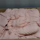 Love's cabin Seersucker Pink Twin Comforter Set, 5-Piece All Season Lightweight Bed in a Bag Bedding Set with Comforter, Flat Sheet, Fitted Sheet, Pillowcase and Sham | Soft, Breathable, Lightweight (Twin (68"X88"))