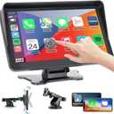 Portable Wireless Car Stereo with Apple CarPlay/Android Auto,7" HD Portable Touch Screen Car Radio Multimedia Player with Bluetooth, Navigation, Mirror Link for All Vehicles（No Backup Camera）