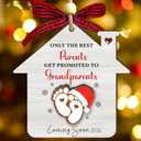 Promoted to Grandparents Ornament 2026- Pregnancy Announcement for Grandparents - 2 Layer Wooden Baby Pregnancy Announcement Ornament - Wooden Christmas Tree Hanging Decor for New Grandma Grandpa