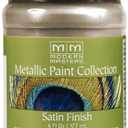 6 oz Modern Masters ME708 Nickel Metallic Paint Collection, Satin Water-Based Decorative Metallic Paint