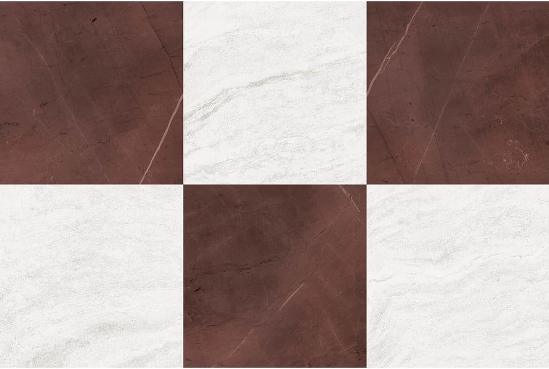 FloorPops x Chris Loves Julia Bonneville Oxblood Peel and Stick Floor Tiles, FP6333 (Red)