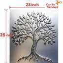 Magnetic Dishwasher Cover 23x26 Inch, PVC Door Panel with Flexible Magnet Backing, Trim to Fit Reusable Skin for Magnetic Fridge, No Adhesive, Silver Tree of Life Brushed Metal Kitchen Decor