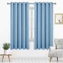 DWCN Light Blue Blackout Curtains for Living Room, Room Darkening Thermal Insulated Grommet Drapes for Bedroom 60 x 63 Inches Long, Set of 2 Panels (60"W x 63"L (Pack of 2))