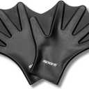 Sporti Swimming Aquatic Gloves, Silicone Training Gear, Water Resistance Webbed Gloves for Swimming, Diving, Water Aerobics (Large)
