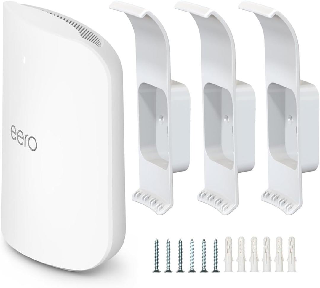 EERO Max 7 Wall Mount, Wall Brackets ABS Router Holder Compatible with eero Max 7 Extender Space Saving (3 Pack)