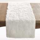 Faux Fur Design Table Runner, 15"x36", White