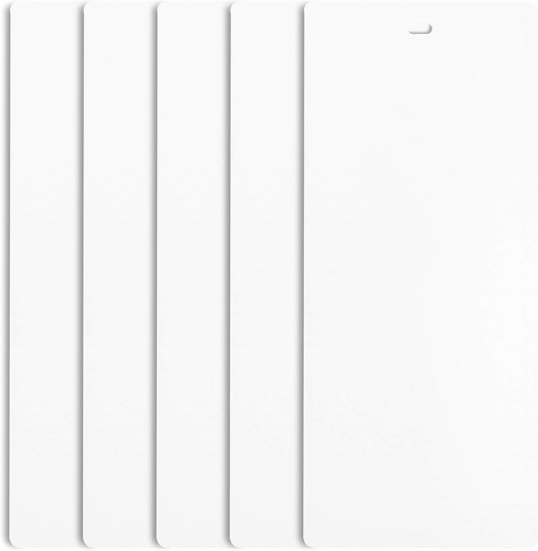 DALIX PVC Veritcal Blind Replacement Slats Curved Smooth White (82.5 Length) (5, White)