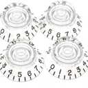 Dopro 4pcs USA(Imperial) LP Guitar Bell Knobs 24 Fine Splines Top Hat Knobs for USA Les Paul with CTS Pots Clear (Pack of 4, Clear-1)