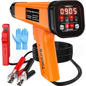 Digital Automotive Timing Light 12V, Inductive Ignition Timing Light Gun with Tachometer for 2&4 Stroke Petrol Engine for Classical Car Motorcycle Marine (Orange)