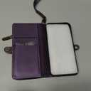 Defencase Compatible with iPhone 17 Case Wallet with RFID Blocking Card Holder for Women and Men, Fashion PU Leather Magnetic Snap Flip Zipper Strap Wallet Phone Case for iPhone 17 6.3", Purple