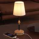 Cordless Rechargeable Table Lamp with Dimmer,Portables Battery Operated Table Lamp,Touch Dimmable Desk Lamp with USB Port,Bedside Night Lamp for Patio Camping Restaurant Home (Wood Grain)