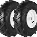 AR-PRO (2-Pack) 13x5.00-6 Tire and Wheel Assembly, 4-Ply Pneumatic Tiller Tires, 3/4" Bore & 3-1/8" Centered Hub, Compatible with Craftsman & Troy-Bilt Tiller, Garden Tractor, Trailer & Trenchers