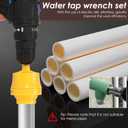 Electric Drill Compatible PVC Pipe Threader Kit with Various Die Sizes PVC Thread Maker Tool for Electric Drill PVC Thread Maker Tool with 3 Dies 1/2", 3/4", 1" Drill Plastic Pipe Tap Die Set(Type3)