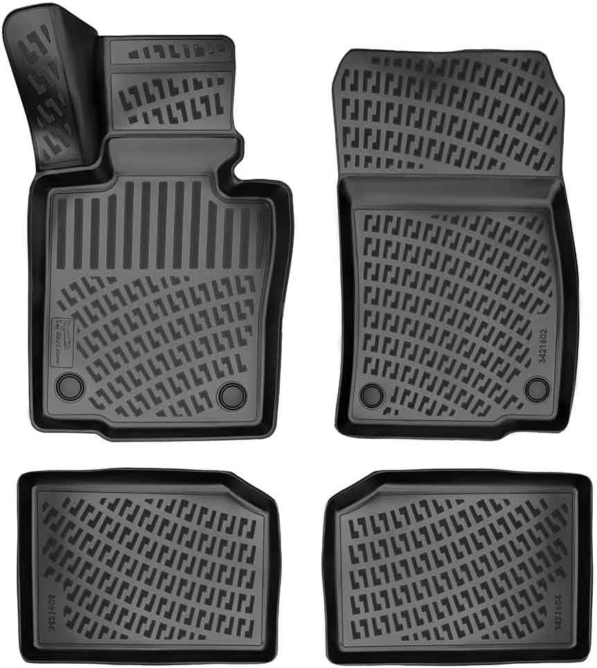 Mini Countryman 2011-2016 Custom Fit Floor Mats Rubber 3D Car Mats Laser Measured Floor Liners All Weather Heavy Duty Waterproof Odorless Non-Slip TPE (Front & Rear, Black)