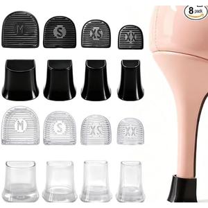 8 Pairs(4 Sizes) Heel Protectors for High Heels,U-Shape Anti-Slip Heel Caps for Grass,Dancing&Outdoor Events,Noise-Reducing Replacement Tips for Stiletto,Pumps & Wedding Heels