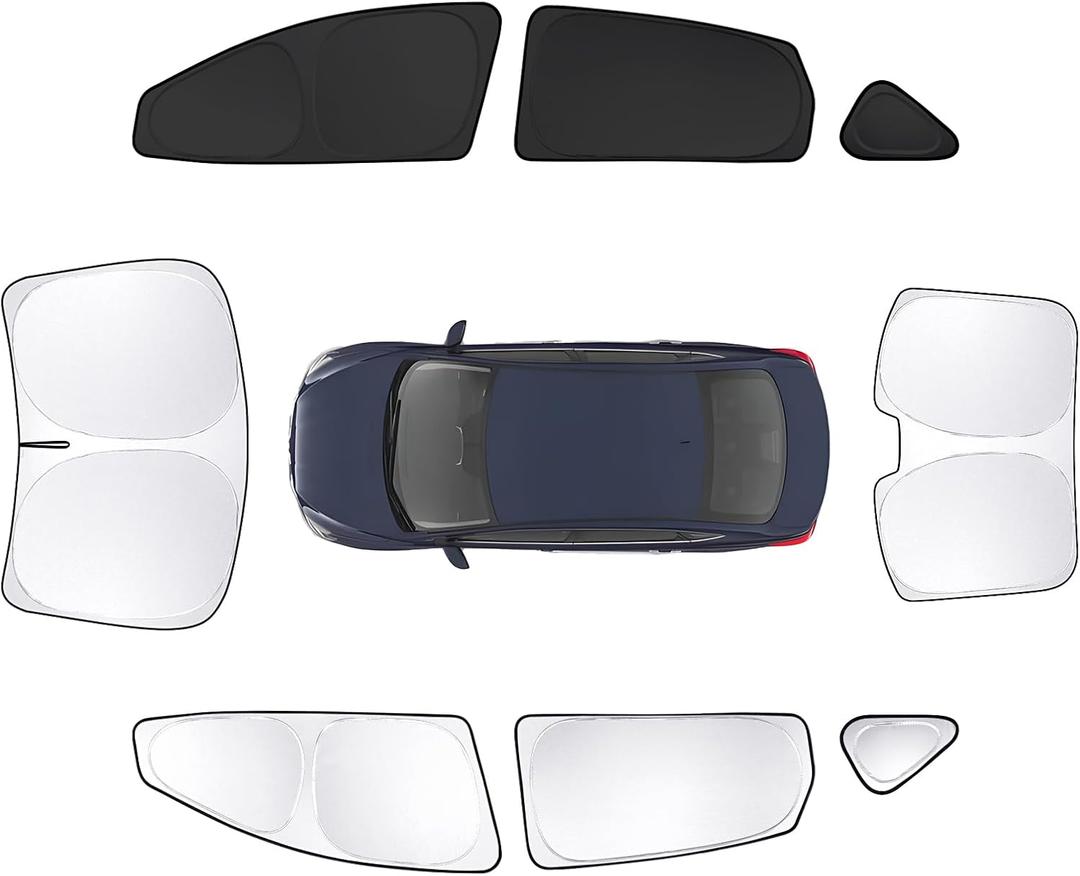 8pcs Car Window Shades for Nissan Sentra 2014-2019 Accessories,Windshield Side Rear Full Sunshade,Sun Visor UV Blocking, Privacy Protection and Blackout for Camping Outdoor