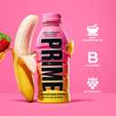PRIME Hydration STRAWBERRY BANANA, Sports Drinks, Electrolyte Enhanced for Replenishing Fluids, 250mg BCAAs, B Vitamins, Antioxidants, Low Sugar, 16.9 Fl Oz, 12 Pack