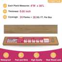 CRE8TIVE 24-Pack Natural Oak Vinyl Plank Flooring Waterproof Light Brown Peel and Stick Floor Tile for Bathroom Kitchen 6"x36" Adhesive Laminate Wood Flooring Planks Vinyl Wood Tiles for Living Room