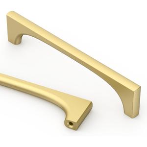 Asidrama 10 Pack 5 Inch(128mm) Brushed Gold Cabinet Pulls Kitchen Cabinet Handles Gold Hardware for Cupboard Drawer Pulls 2321 (5" Hole Center)