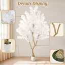 6.9FT White Artificial Cherry Blossom Tree Potted Decor