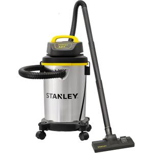 Stanley - SL18129 Wet/Dry Vacuum, 4 Gallon, 4 Horsepower, Stainless Steel Tank Silver+yellow