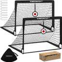 2 Pack 4x3 FT Kids Soccer Goals for Backyard, Portable Pop Up Soccer Goals with Targets, Kids Soccer Net with Carrying Bag & Ground Stakes, Soccer Training Equipment for Ages 3-12 Outdoor Games Gifts
