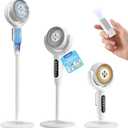 12000mAh Battery Powered Air Circulator Fan, 3-in-1 Height Adjustable Floor/Table/Desk Oscillating Pedestal Fan with LED Light, 20dB Quiet Cordless Rechargeable Cooling Fan for Bedroom Outdoor, 58.4"