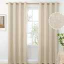 BGment Oatmeal Linen Curtains 84 Inch Length 2 Panels Set for Living Room, Sand Semi Sheer Drapes Light Filtering No See Through Window Treatments with Grommet for Bedroom, Each 52 Inch Wide