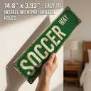 Soccer Gifts Soccer Stuff for Boys 8-12 Sports Poster Wall Decor for Boys Room Vintage Metal Tin Signs Teen Boys Birthday Christmas Wall Art for Bedroom Man Cave