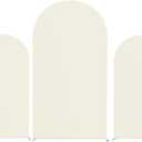 Wedding Arch Cover 7.2FT, 6FT, 6FT Spandex Fitted Set of 3 for Round Top Chiara Backdrop Stand, Balloon Backdrop Arch Stand Cover for Wedding Birthday Party Baby Shower Decoration, Beige