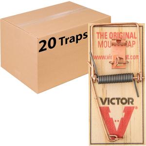 Victor Metal Pedal Sustainably Sourced FSC Wood Snap Mouse Trap - 20 Wooden Traps - M156-20 - Snap Traps for Mice - Reusable or Disposable Mouse Trap