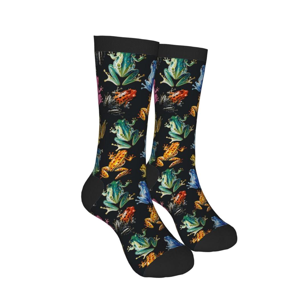 Taekifiyy Frog Funny Socks Novelty Crew Socks For Women Men