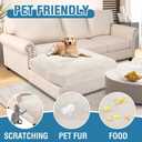 H.VERSAILTEX Velvet Stretch Individual Chaise Cover Sectional Couch Covers for L Shaped Sofa Both Left/Right Furniture Protector Seat Cushion Sofa Cover (1 Piece Chaise Cover, Porcelain White)