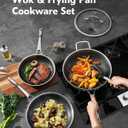 DOTCLAD 3-Piece Hybrid Stainless Steel Cookware Set-12 Inch Wok with Lid,10 Inch Frying Pan,12 Inch Skillet with Lid-Non Stick,PFOA Free,Dishwasher&Oven Safe,Induction Compatible,Cookware Set.