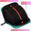 Linno RFID 20 Slots Credit Card Holder Genuine Leather Small Wallet for Women or Men with Zipper