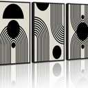 Drsoum Black and White Abstract Framed Wall Art Decor Duotone Minimal Dark Brush Stroke Prints Shapes Illustrations Modern Art Decorative Ready To Hang - 11x14in Black Framed