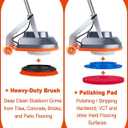 HHQ Commercial Floor Scrubber Machine with Brushes and Pads, Heavy Duty Floor Cleaner Polisher and Buffer- Deep Cleaning Tile and Grout, Hardwood Floors and Carpets without Getting on Hands and Knees
