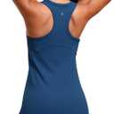 CRZ YOGA Butterluxe Womens Workout Racerback Sleeveless Tops High Neck Athletic Camisole Tanks Running Gym Yoga Shirts (Small, French Navy)