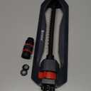 Eden 96213 Essential Turbo Oscillating Water Sprinkler, Covers Up to 3,600 sq. ft., 16 Nozzles, Weighted Base, Adjustable Range, Quick Connect Bundle, Dark Grey, Red, Silver