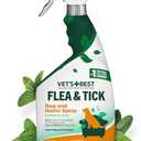 Vet's Best Natural Indoor Flea and Tick Spray – Dog Flea and Tick Treatment for Home, Plant-Based Formula with Natural Oils, Kills Fleas, Eggs & Ticks on Contact, Made in USA, 32 oz