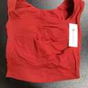 V FOR CITY Women's Crop Tank with Built-in Bra Square Neck Crop Tops Summer Sleeveless Cropped Camis M
